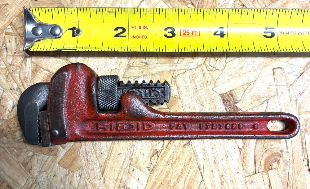 Vintage RIDGID 6&Prime; Pipe Wrench 3/4&Prime; Capacity Ridge Tool Elyria Ohio USA