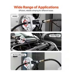Hydraulic Hose Crimper, 14.2 in. Rubber Hydra-Krimp AC Hose Crimper Kit with 7 D