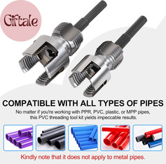 2PCS PVC Pipe Threader Kit &ndash; Dual-Function Internal & External Pipe Threading To