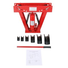 12 Ton Pipe Bender Manual Hydraulic Piping Bending Exhaust Tube Fabric + 6 Dies
