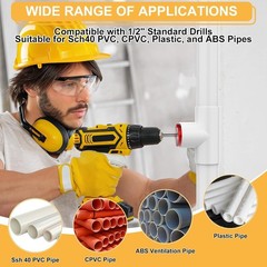 PVC Pipe Reamer Set, 9-Piece Fitting Saver for SCH40, Aluminum with 2 Blades-USA