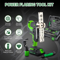 Power Flaring Tool Kit for 1/4&Prime; &ndash; 3/4&Prime; HVAC Cordless Flare Tool with Metric and