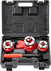 Ratchet Pipe Threader Kit with 3 Dies, 1/2&Prime; NPT, 3/4&Prime; NPT, 1&Prime; NPT Ratcheting Pip