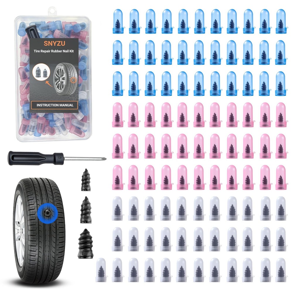 100PCS Tire Repair Rubber Nail Kit, Premium Spiral Screw-in Tire Plugs with 3&hellip;