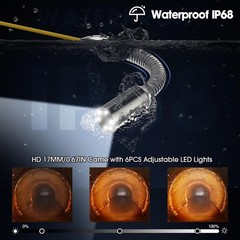 HD 200FT Plumbing Inspection Camera &ndash; 4.3&rdquo; Screen, Waterproof & Adjustable
