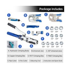 Hydraulic Copper Pipe Tube Fittings Crimping Tool with 30&deg; Angle Jaw with1/