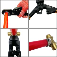 PEX Pipe Clamp Cinch Tool Crimping Crimper for 1/2-inch, 3/4-inch, Black