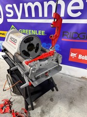 RIDGID 1224 PIPE THREADER 1/2&Prime;-4&Prime; THREADING MACHINE W/ CART 2 DIES 711 714
