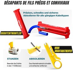 Ethernet Crimping Tool Kit 10-in-1 RJ45/RJ11 Network Tool Kit with RJ45 Tester f