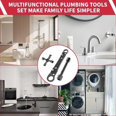 High Carbon Steel Plumbing Tool Kit 3-Piece with Sillcock Key for Tight Spaces