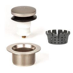 PF WaterWorks Toe Touch (Foot Actuated) Bath Tub Drain Brushed Nickel