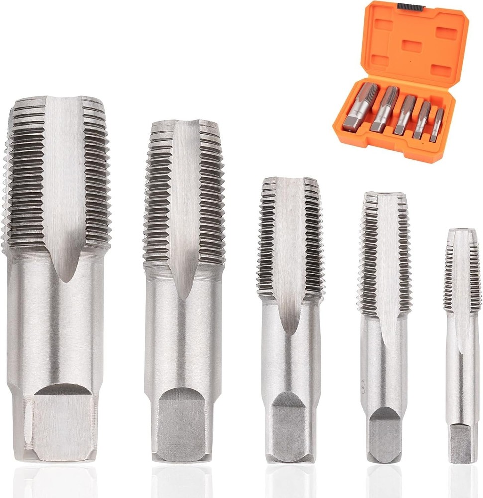 5 Piece NPT Thread Forming Taps, Pipe Taps Set, High-Speed 5 Piece, 5