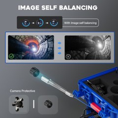 9 In Self-Leveling Sewer Camera 30m/98ft Pipe Inspection Camera w 512Hz Locator