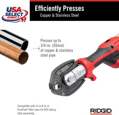72553 Mini Press Tool Kit with 1/2&Prime; to 3/4&Prime; Jaws, Battery & Case