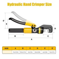 10 Ton Hydraulic Crimping Tool 12AWG-2/0 with 9 Dies for Battery Cable Wire Rope