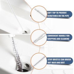 35.5inch Drain Clog Remover(1pcs), 25inch Snake &lrm;black Orange White