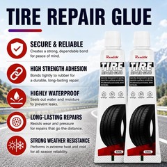Tire Repair Kit Glue 100ml Rubber Nail 20 PCS Plug Screw Garage Fast Set