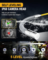 Self-Leveling Sewer Camera 165ft with 9&Prime; 1080P Screen & 32GB Card