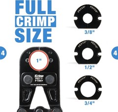 Icrimp PEX Crimping Tool Kit for 3/8 Inch, 1/2 Inch, 3/4 Inch, 1 Inch Pex Copper