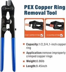 iCrimp F1807 Copper Ring Crimping Tool Kit for 3/8,1/2,3/4,1&Prime;, PEX Crimper | &hellip;