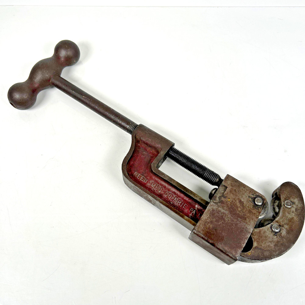 Vintage Reed Mfg. No 2W 3-Wheel Pipe Cutter Pat. 2005163 USA Heavy Duty Tool