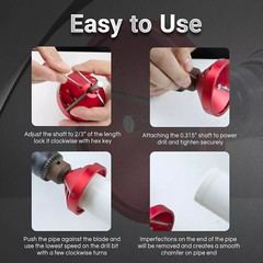 2 in 1 PVC Deburring & Chamfer Tool for PVC / ABS Pipes OD0.92-3.89&Prime; ID0.75-3.5