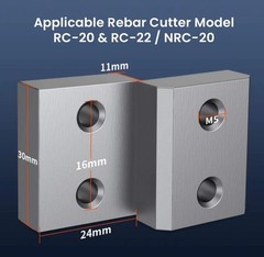 Electric Rebar Cutter Replacement Jaw Blades D2 Steel Material For 3/4inch 20mm