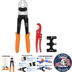 Durable PEX Crimping Tool Kit &ndash; Complete Set with Cutter & Non-Slip Handles