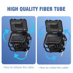 9&Prime; 50M Pipe Sewer Inspection Camera with 512hz Self-leveling Keyboard Input IP68