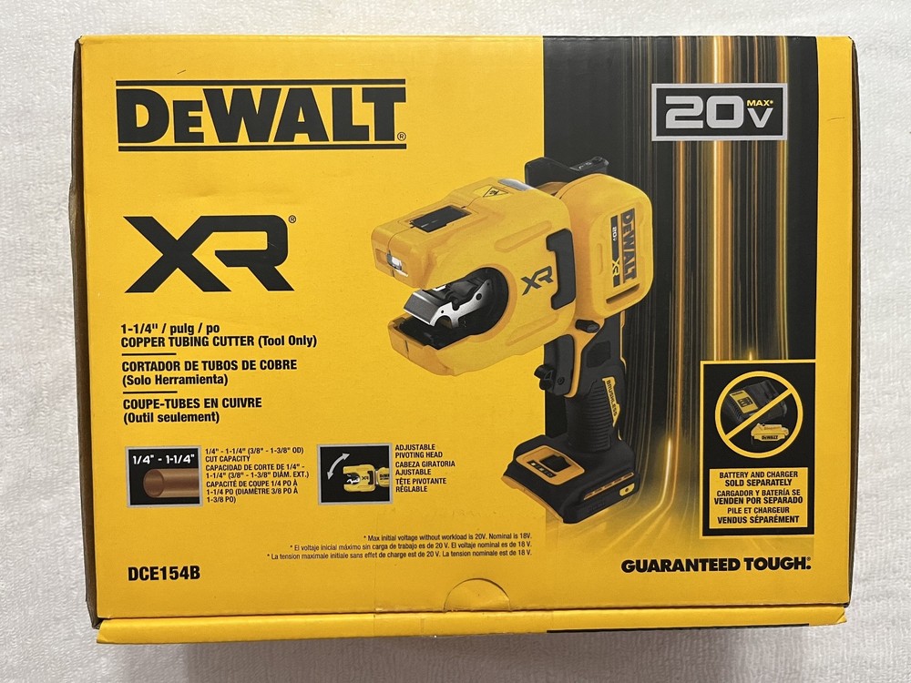 New Dewalt DCE154B 20V Max XR 1-1/4&Prime; Cordless Copper Tubing Cutter (NIB) BT