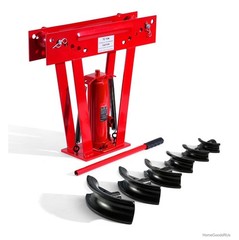 12 Ton Hydraulic Pipe Bender Manual Metal Tube Bending Machine 6 Dies 1/2 2