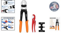 Durable PEX Crimping Tool Kit &ndash; Complete Set with Cutter & Non-Slip Handles