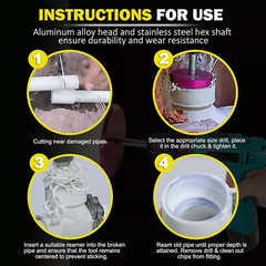 PPR150 PVC Pipe Reamer For Reaming 1-1/2&Prime; Schedule 40 PVC, CPVC, ABS Fittings