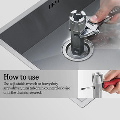 Tub Drain Remover Wrench-Die-Cast Aluminum Tub Drain Tool Wrench for Bathroom Si