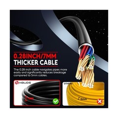 Sewer Camera Self Leveling 100ft, 7mm Thicker Cable Drain Camera with Distanc&hellip;