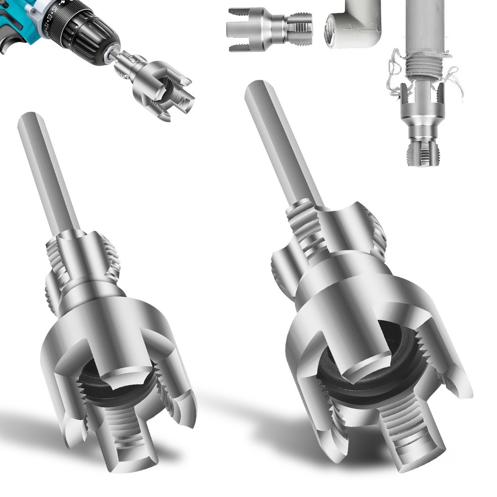 2X Integrated Internal & External Pipe Threading Tool for 1/2&rdquo; & 3/4&rdquo; PPR PVC