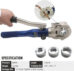 Hydraulic Copper Press Tool with 1/2&Prime;,3/4&Prime; and 1&Prime; Jaw Copper Pipe ProPress Cr&hellip;