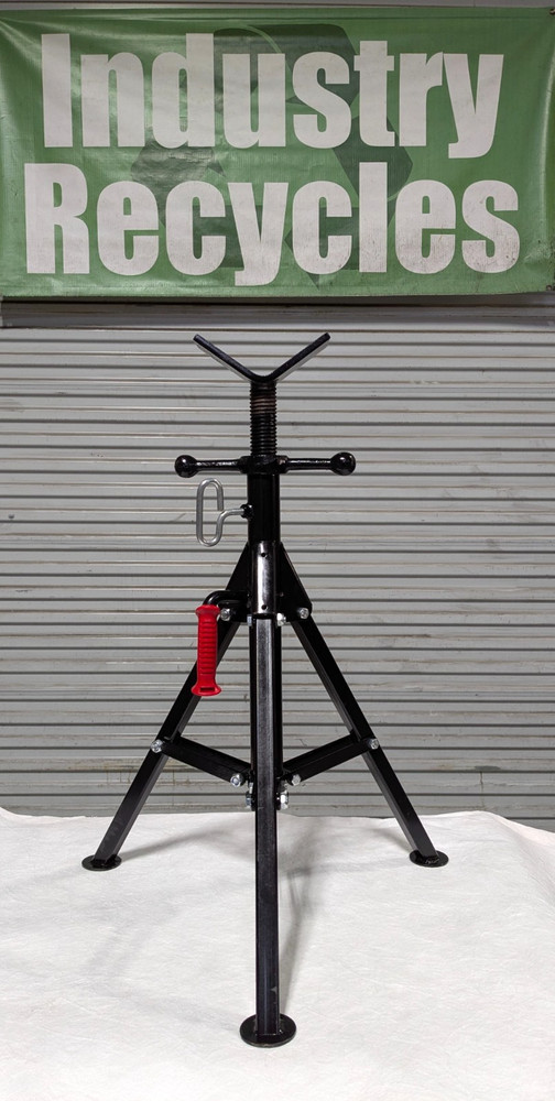 Folding V-Head Pipe Stand 12"/2000Lb Cap 27-41" Adjustable Height