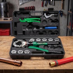 Pro Press Copper and PEX Pipe Crimper Kit, 8 Dies Set for 1/2&Prime;, 3/4&Prime;, 1&Prime; Copper