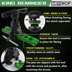 Flaring Tool Kit, 45&deg; Eccentric HVAC Flare Tool with Clutch for 1/4&rdquo; &ndash; 3/4&rdquo; an