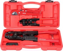 Icrimp Combo Pex Pipe Crimping Tool Kit for 1/2 and 3/4-Inch Copper Ring, Meets