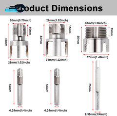 3Pcs PVC Pipe Threader Kit 1/2&Prime; 3/4&Prime; 1&Prime; NPT Integrated Internal External