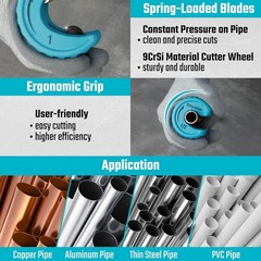 C-Shaped Tubing Cutters for 1/2&Prime; 3/4&Prime; 1&Prime; O.D. &ndash; Ergonomic Pipe Cutting Set