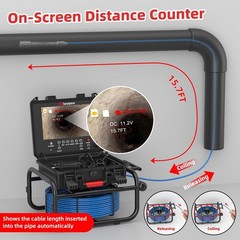 Sanyipace 9&Prime; Sewer Inspection Camera 165FT with Self-leveling and 512Hz Locator