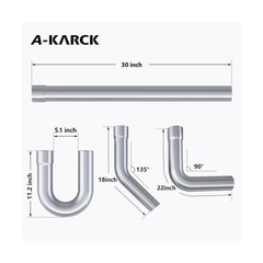 A-KARCK Stainless Steel Mandrel Bends 16 Pcs, 3 Inches 304 Stainless Steel DI&hellip;