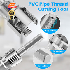 PVC Pipe Threader Kit 1/2&Prime;, 3/4&Prime; & 1&Prime; for Plastic Pipes Home Repair