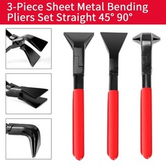 3-Piece Hand Seamers Sheet Metal Tools Set &ndash; Straight Jaw, 45&deg;, and 90&deg; Metal&hellip;