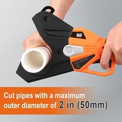 18V Electric PVC Pipe Cutter Up to 2&Prime; Heavy-Duty Tool 2.0Ah