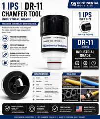Continental 1 IPS Chamfer Tool DR-11 Pipe Deburring Tool No Box New