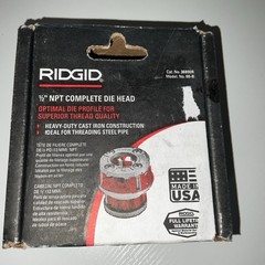 RIDGID 1/2 MANUAL RACHET NTP PIPE THREADING RH DIE HEAD + ALLOY DIES #36890R